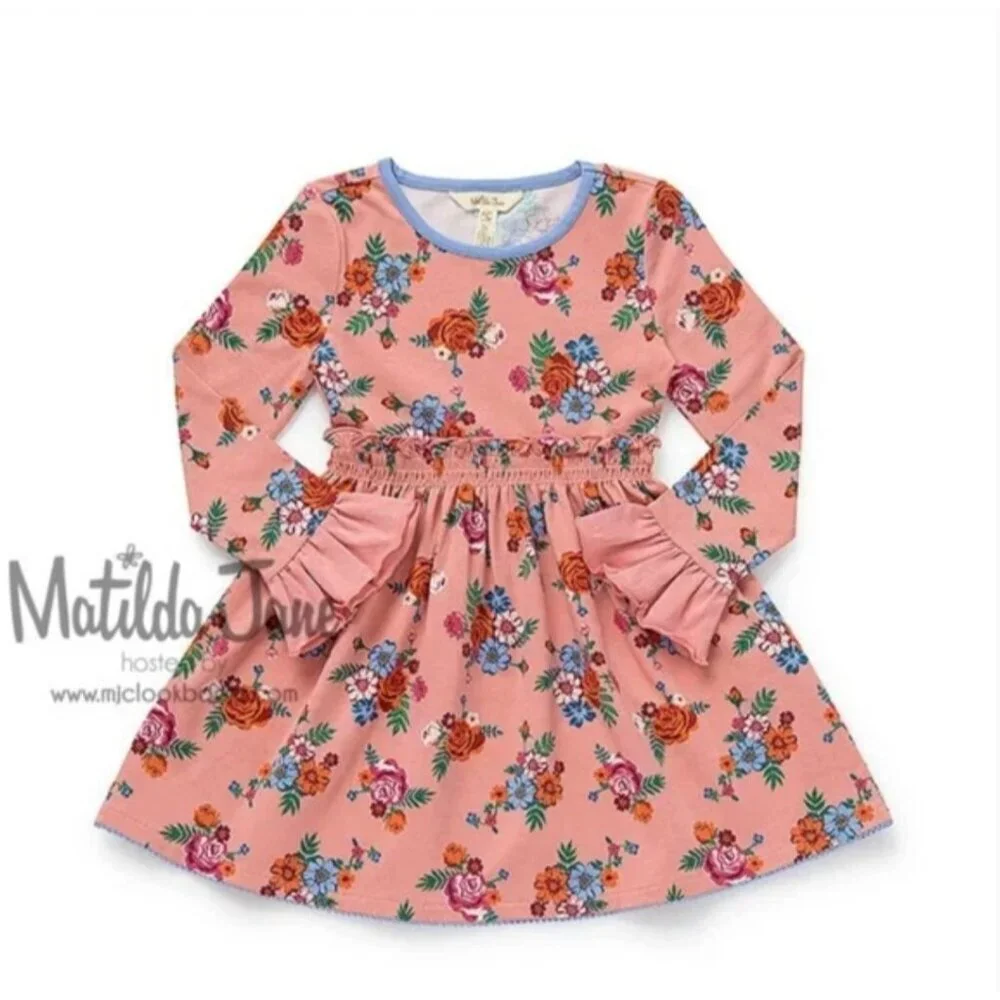 Matilda Jane Lots to Learn Floral Dress Toddler Girls Size 2 Spring Twins Have 2